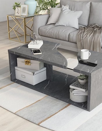 GREY MARBLE WAVE COFFEE TABLE |