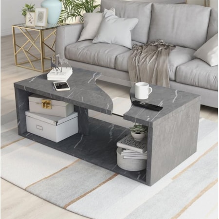 Marble Wave 6078 GREY MARBLE WAVE COFFEE TABLE Day Furniture