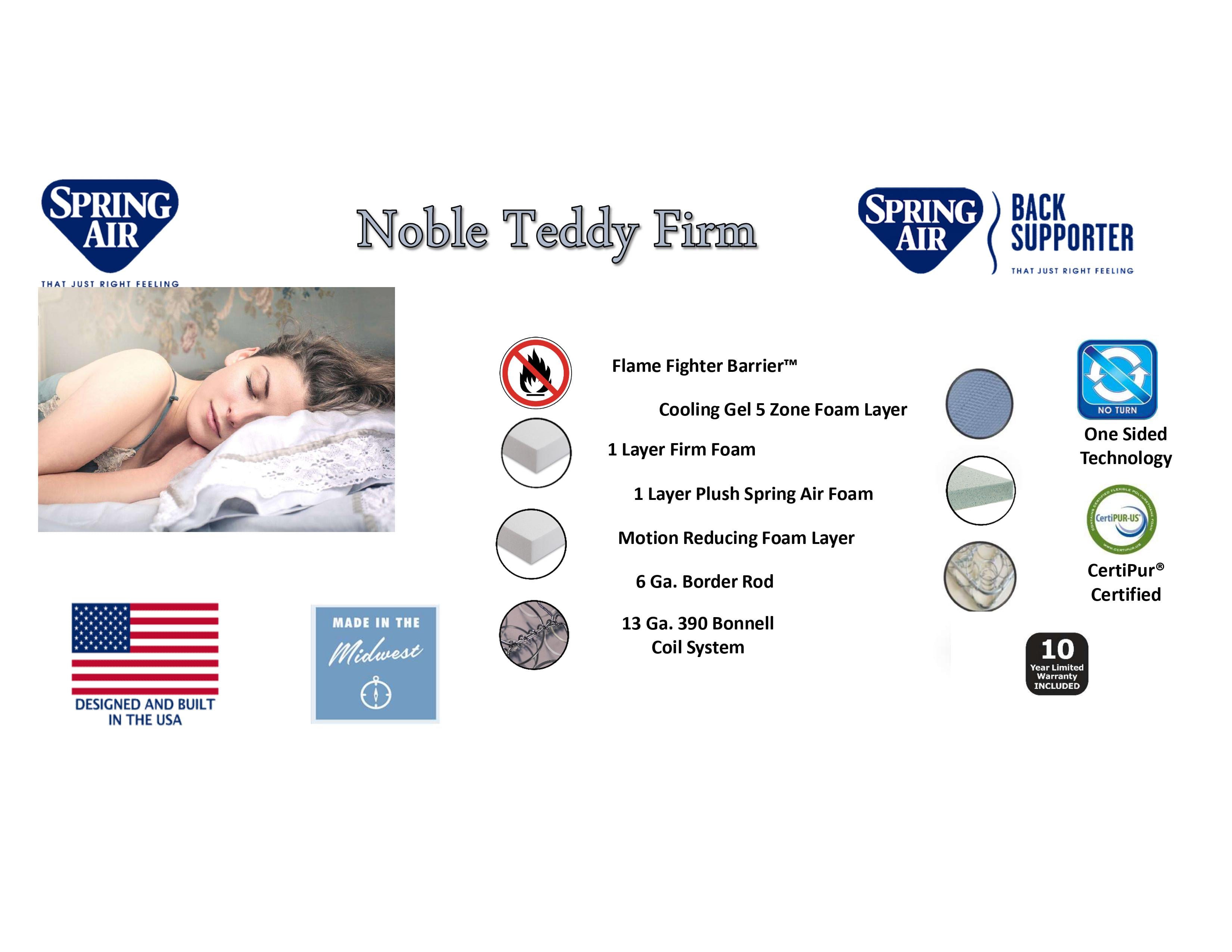NOBLE TEDDY FIRM QUEEN MATTRESS | .