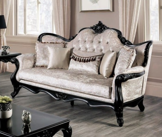 COZUMEL WHITE AND BLACK TRIM SOFA | AND LOVE