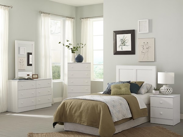 SAWYER WHITE 4 PIECE TWIN | BEDROOM SET