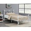 Coaster White Metal Cross WHITE METAL CROSS TWIN BED |