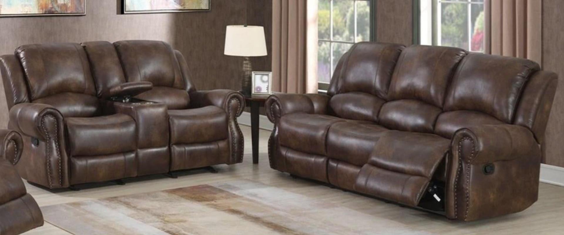 NAVAJO DOUBLE RECLINING SOFA & | LOVESEAT