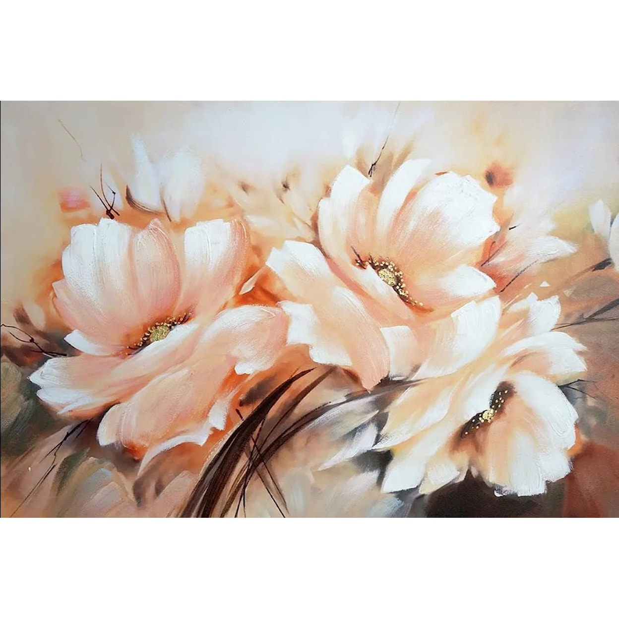 Classy Art Classy Art WHITE FLOWERS 47X32 WALL ART |