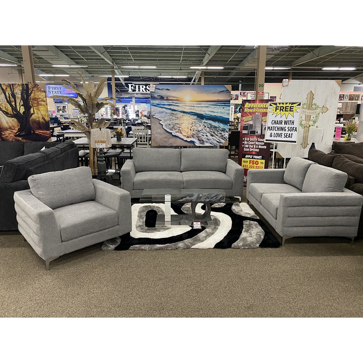 Lifestyle Stellar STELLAR LIGHT GREY SOFA & LOVESEAT |