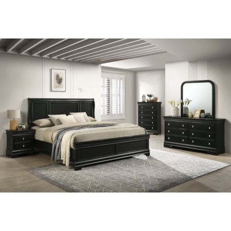 PORTOFINO ANTIQUE BLACK QUEEN, | STORAGE BED