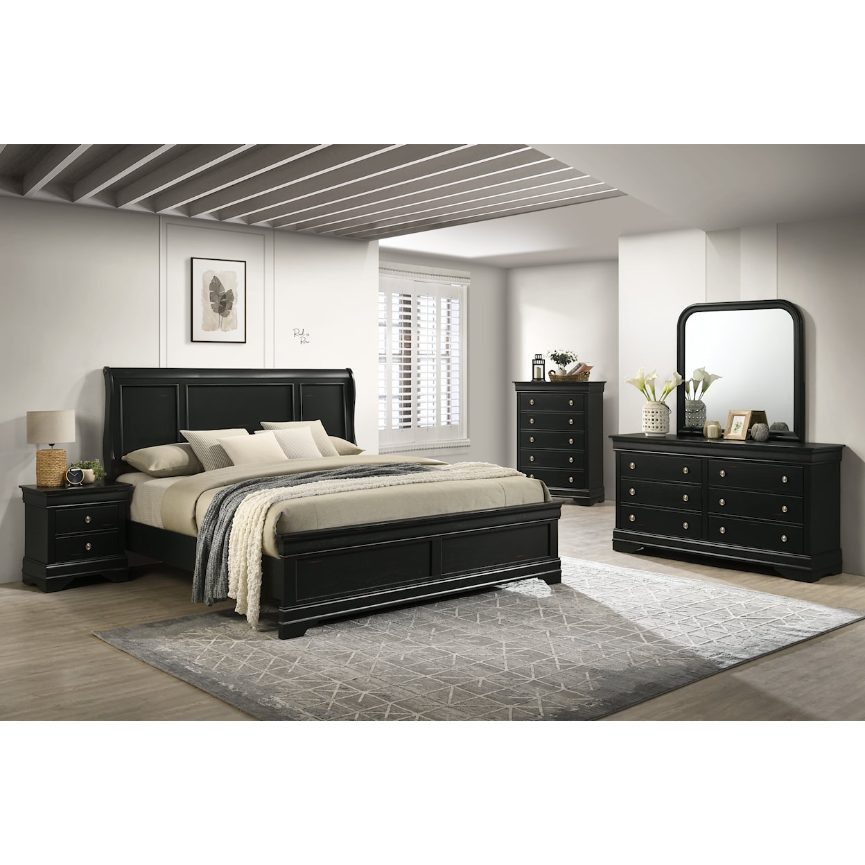 Lifestyle Portofino PORTOFINO ANTIQUE BLACK 4 PIECE | QUEEN STOR