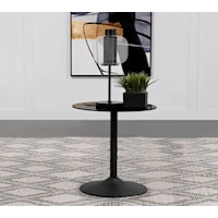 GEMMA BLACK METEL AND GLASS END | TABLE