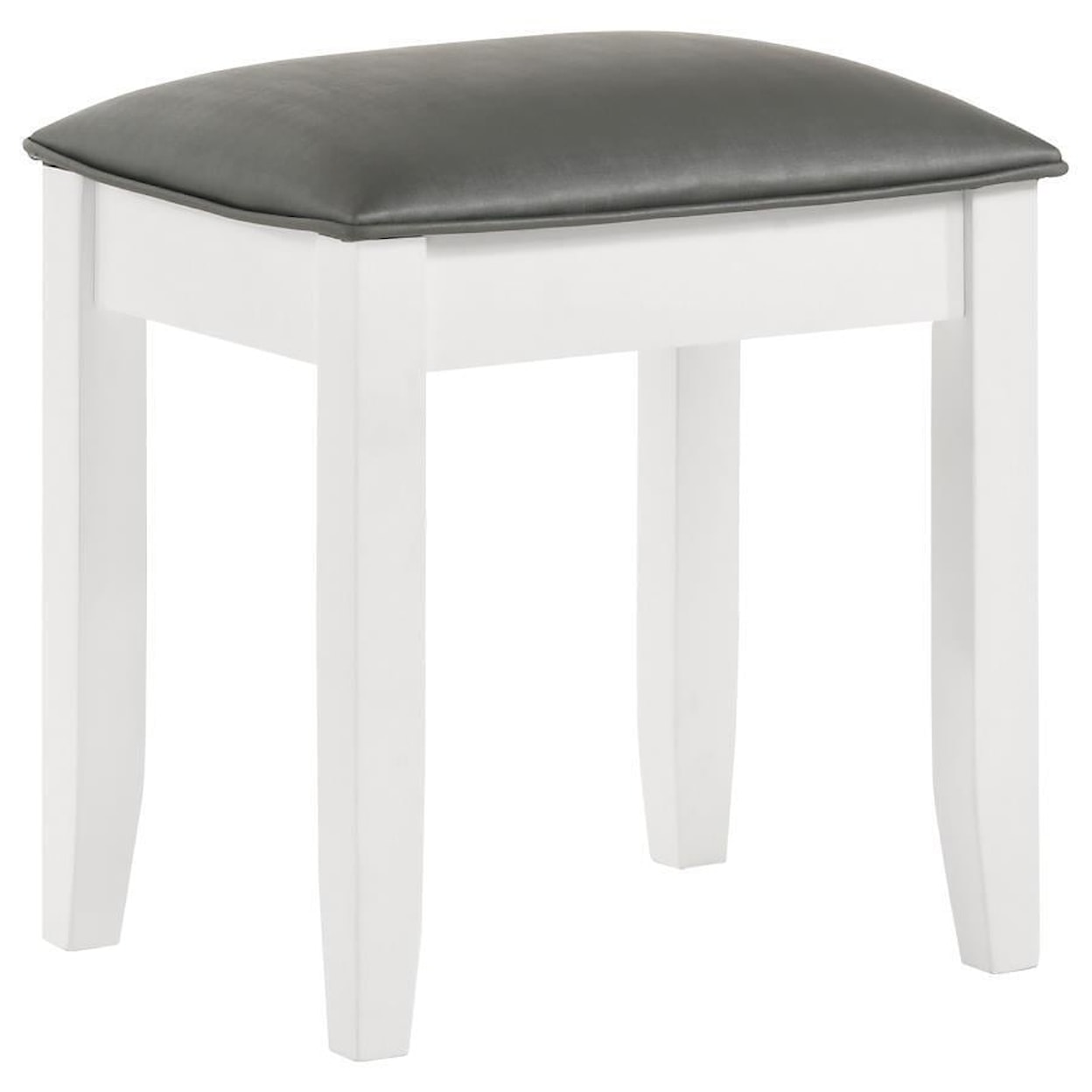 Coaster Vanity Stool WHITE UPHOLSTERED VANITY STOOL |