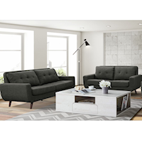 FREEPORT HEIRLOOM CHARCOAL SOFA AND | LOVESEAT W/ PILLOWS