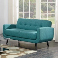 FREEPORT HEIRLOOM TEAL LOVESEAT | WITH PILLOWS