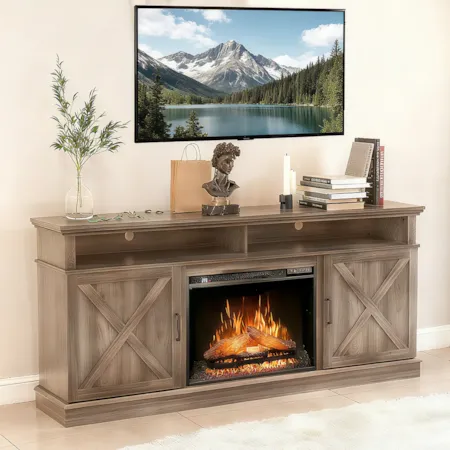 LYNN GREY 72" FIREPLACE TV STAND |