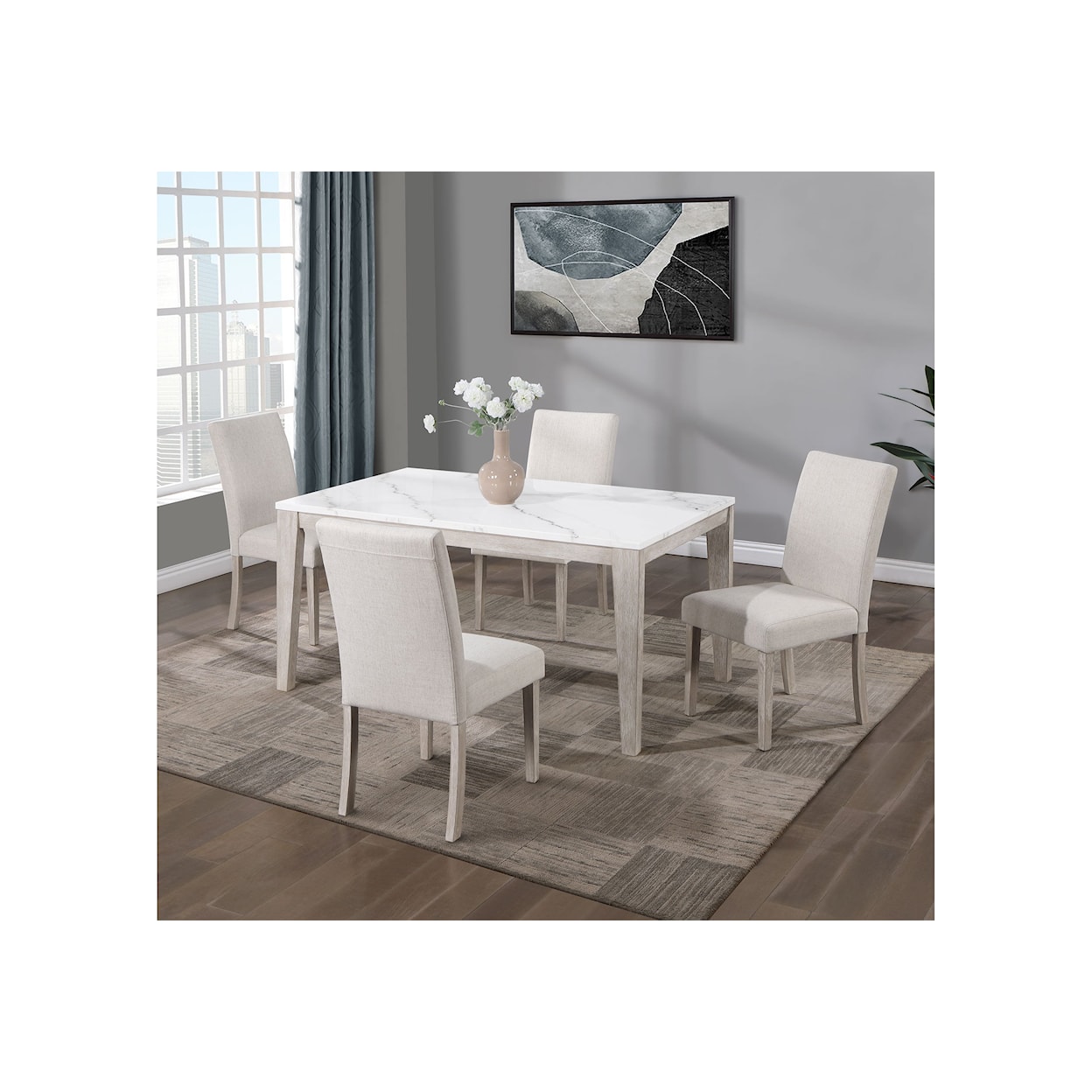 Global Furniture Cambridge CAMBRIDGE WHITE MARBLE DINING TABLE |