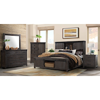 YELLOWSTONE DARK BROWN 4 PC QUEEN | BEDROOM SET