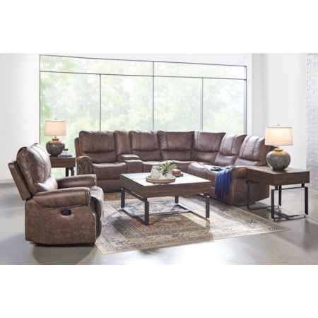 ALEXANDOR TOBACCO 3 PIECE RECLINING | SECTIO