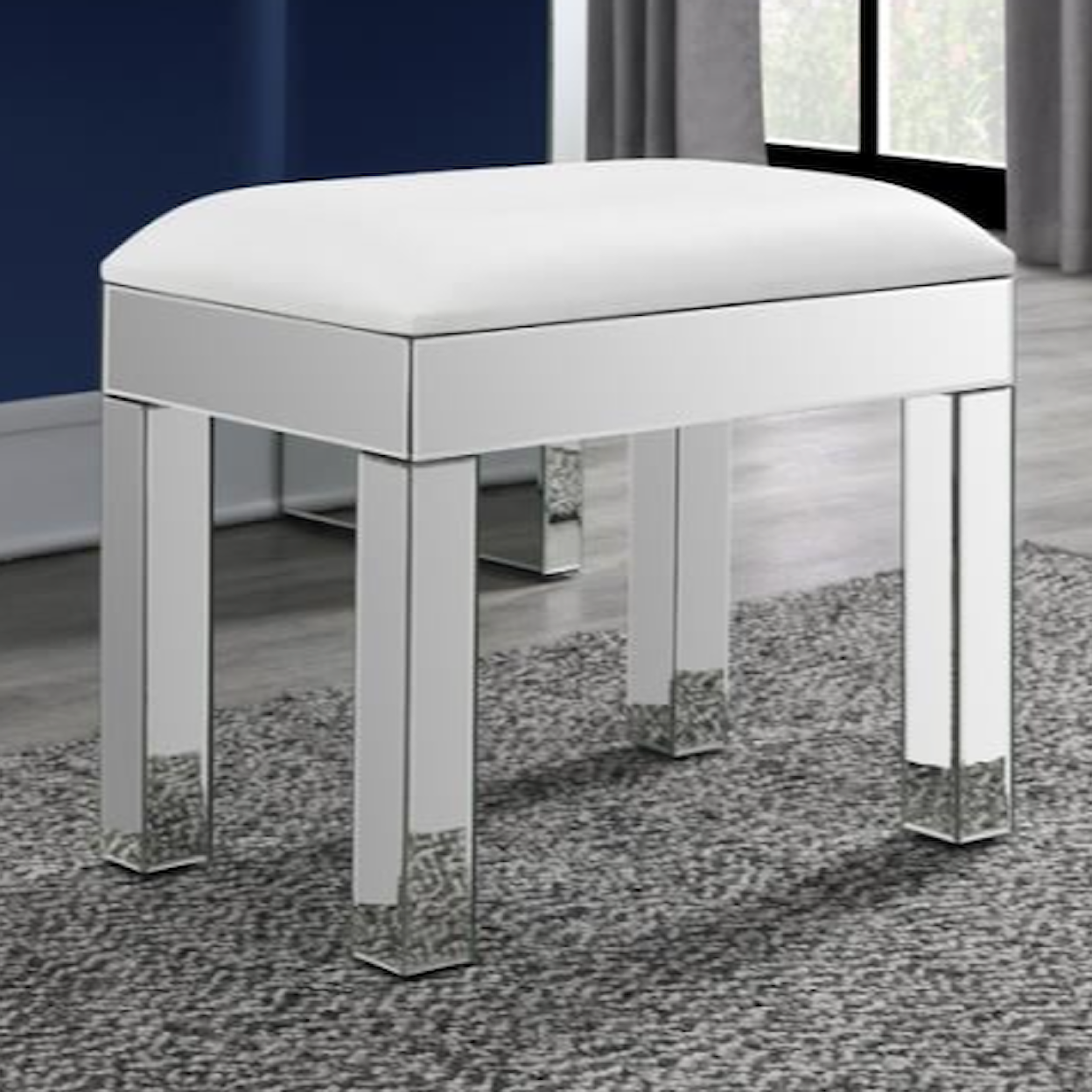 Coaster Glam WHITE VANITY STOOL |