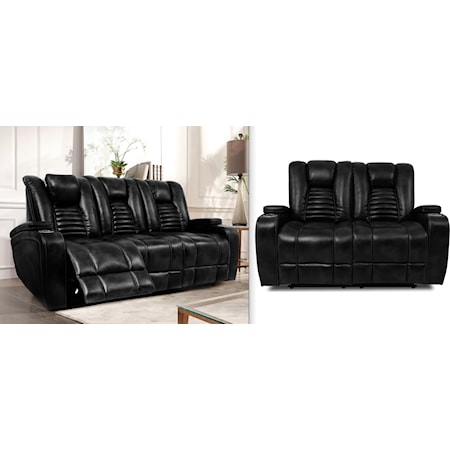 BLACK TRANSFORMER POWER SOFA & | LOVESEAT