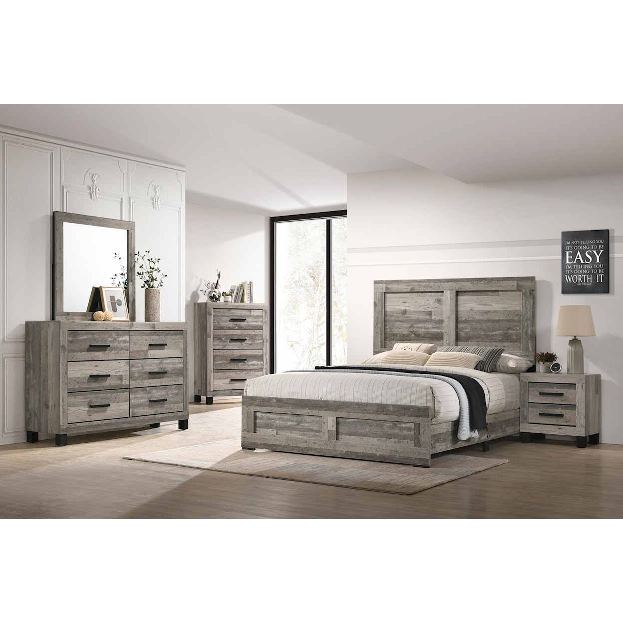 Lifestyle Natural NATURAL GREY 4 PC QUEEN BEDROOM |