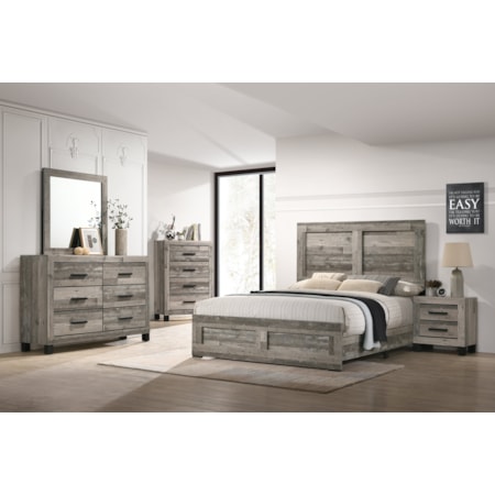 NATURAL GREY 4 PC QUEEN BEDROOM |
