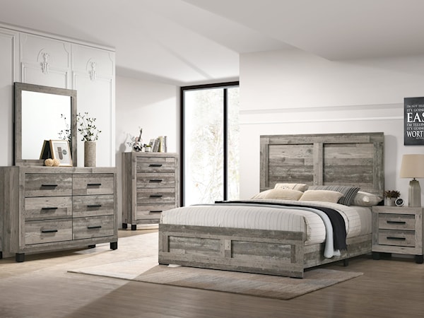 NATURAL GREY 4 PC QUEEN BEDROOM |