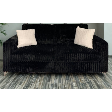 MIDNIGHT BLACK CORD & CHROME SOFA |