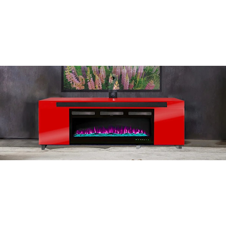 STATEN ISLAND RED TV STAND WITH | FIREPLACE 