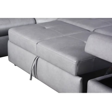 TEMPEST GREY 4 PIECE POWER | RECLINING SECTI