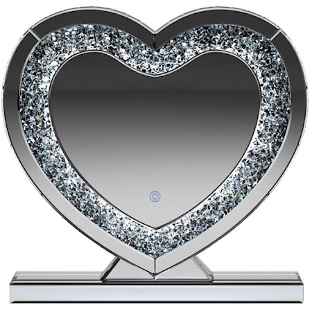 SILVER TABLE HEART MIRROR |