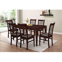 BRUCIE BROWN 7 PIECE DINING SET |