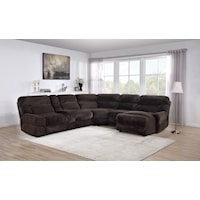 COTTENTAIL CHOCOLATE 6 PIECE DOUBLE | POWER CHAISE SECTIONAL