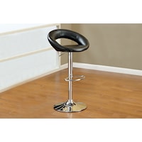 BLACK CIRCULAR ADJUSTABLE BARSTOOL |