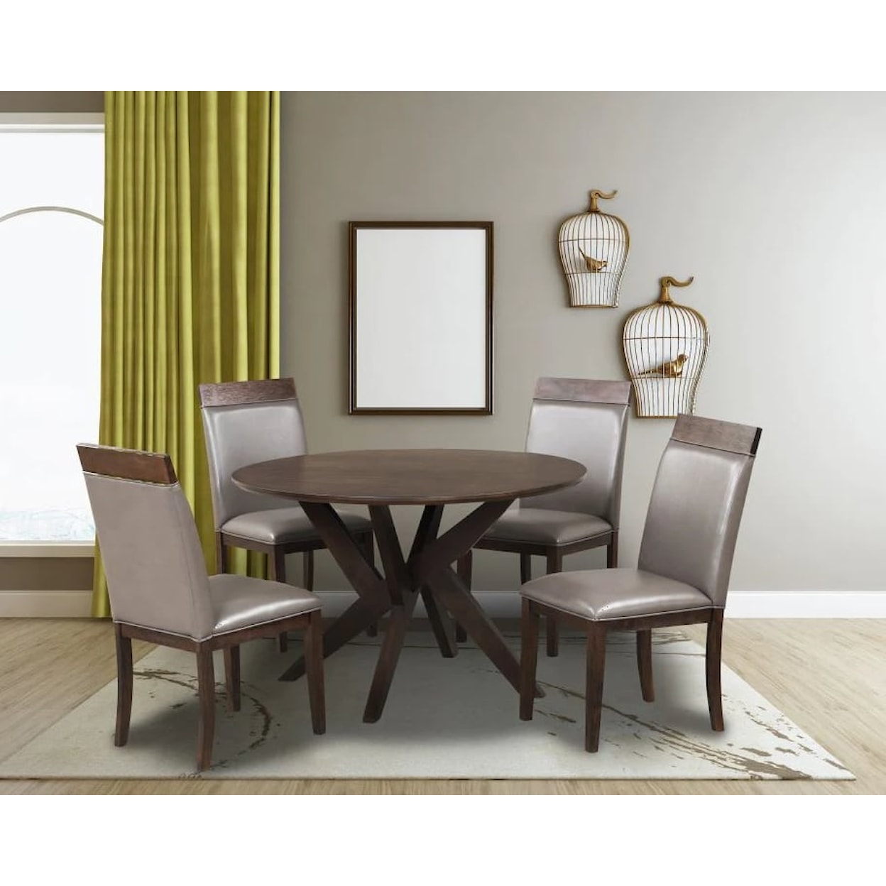 Nexoes Melanie MELANIE BROWN ROUND DINING TABLE |