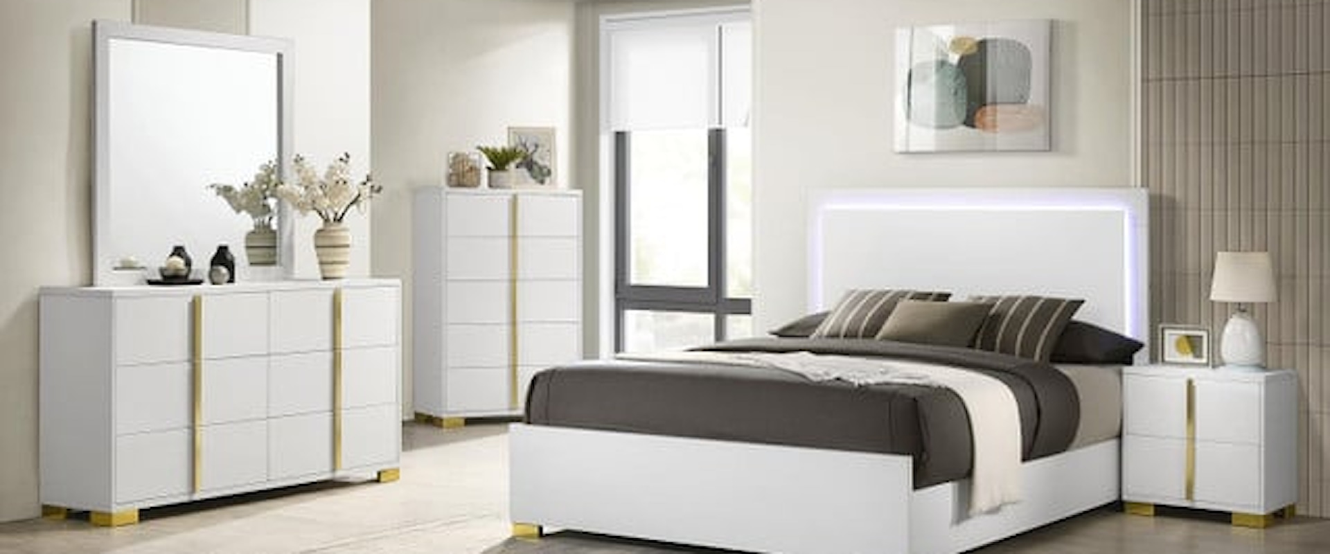 CELINE WHITE 4 PIECE QUEEN BEDROOM | SET