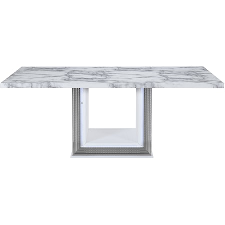 SNOW MARBLE LIGHT UP DINING TABLE | BASE