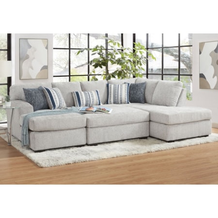 BISMARK GREY DOUBLE CHAISE | SECTIONAL