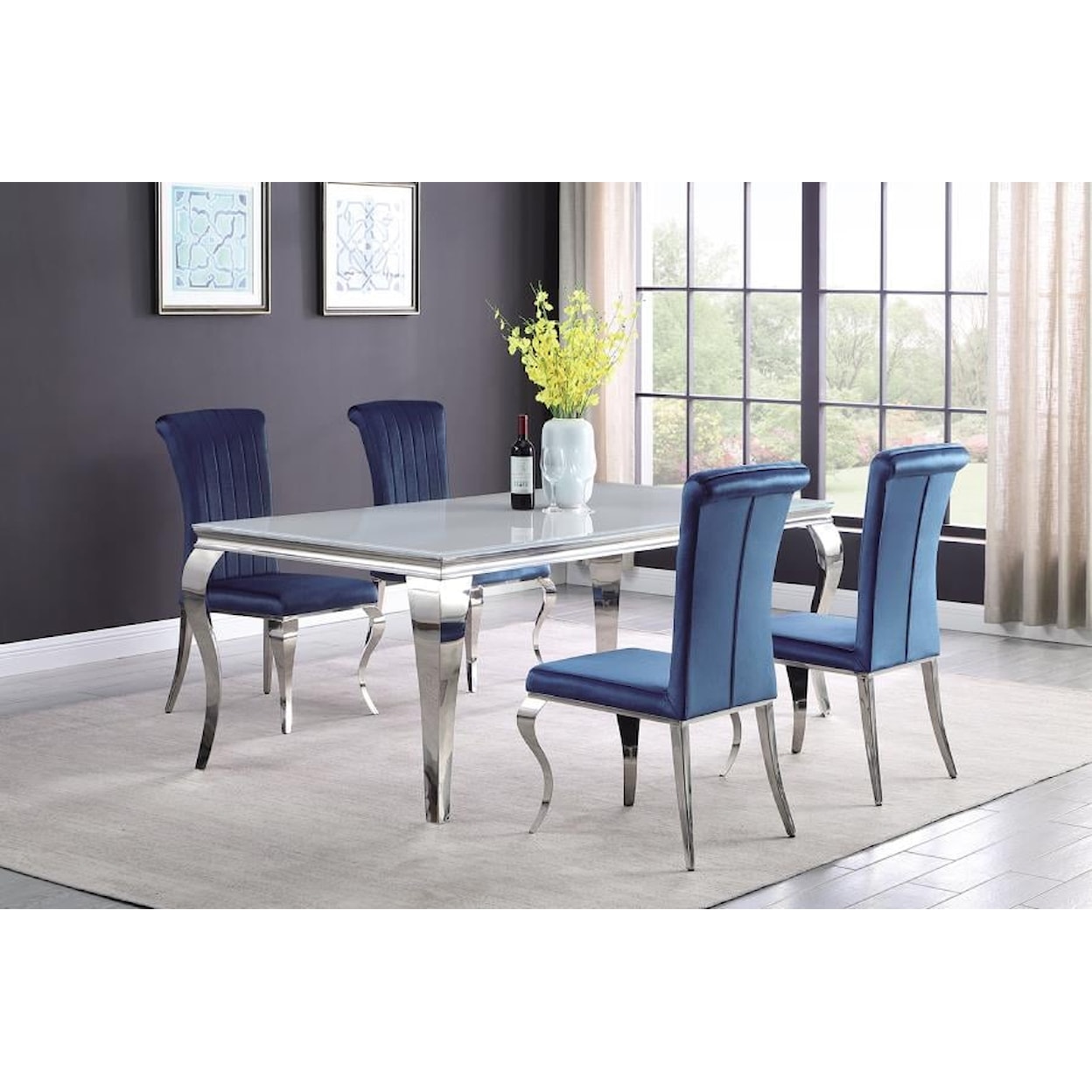 Coaster Charming CHARMING 5 PC BLUE DINING SET. |