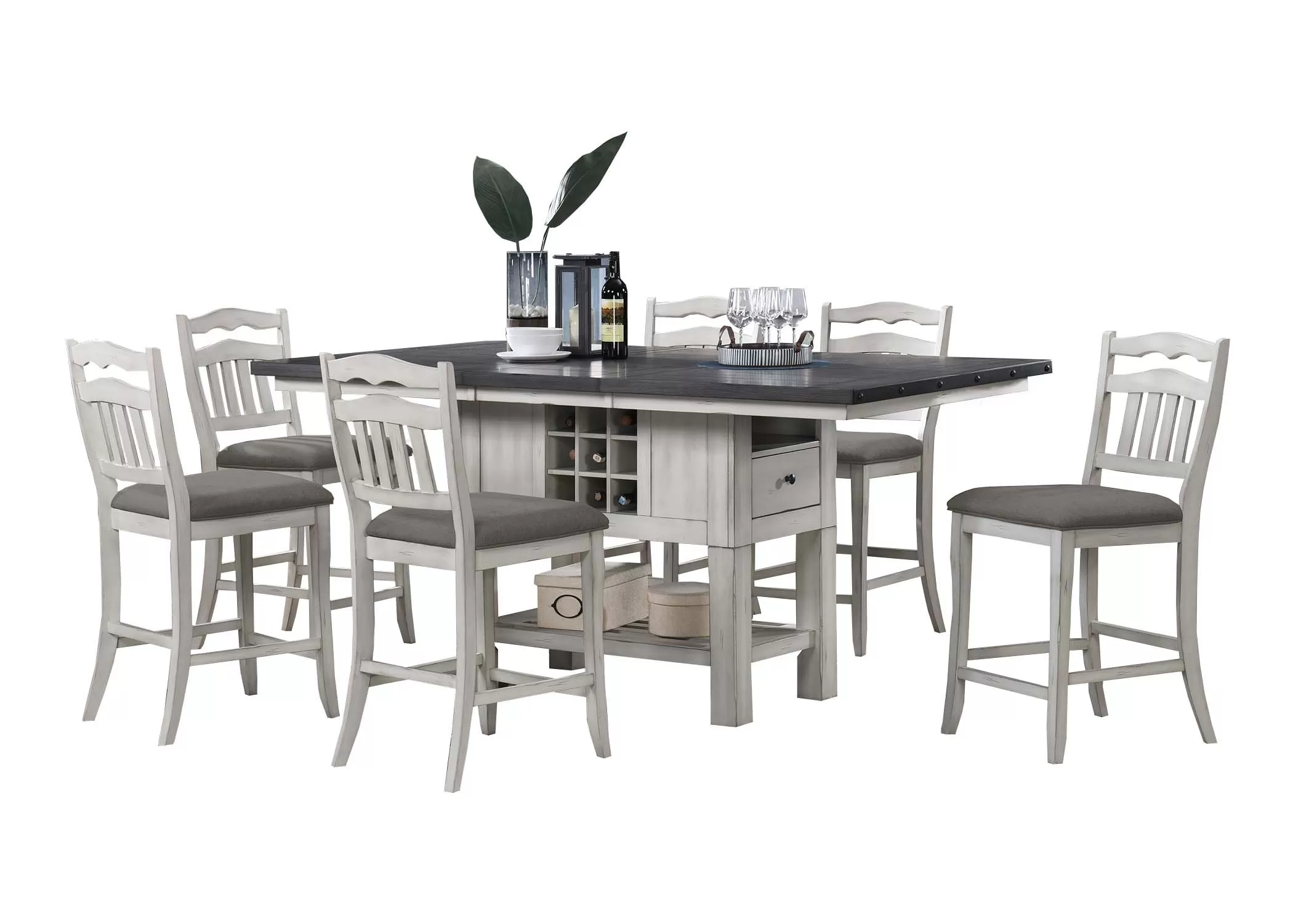 VAULT WHITE &amp; GREY 7 PIECE STORAGE | PUB SET