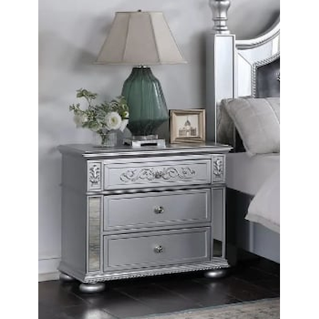 PLATINUM MIRRORED NIGHTSTAND |