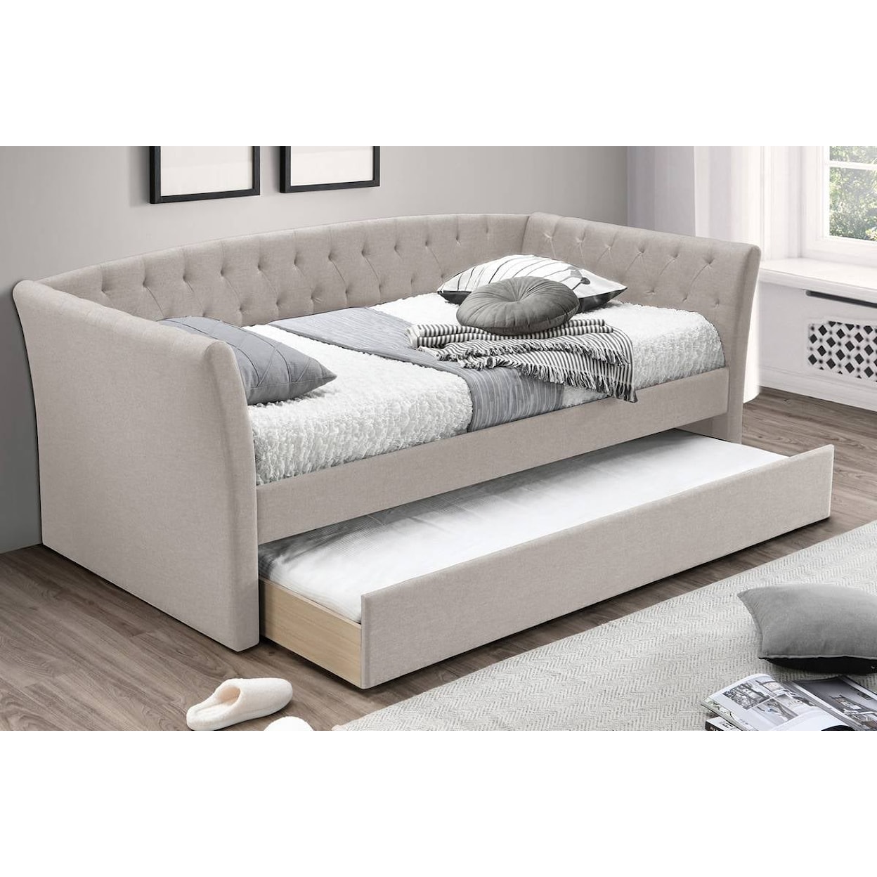 Poundex Day Beds FLAIR BEIGE DAYBED |