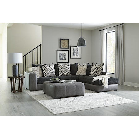 ZAFTIG EBONY 2 PC SECTIONAL |