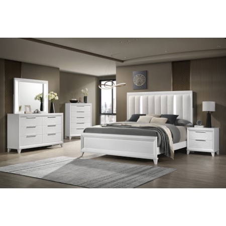 CRESCENT WHITE LED 4 PIECE QUEEN | BEDROOM S