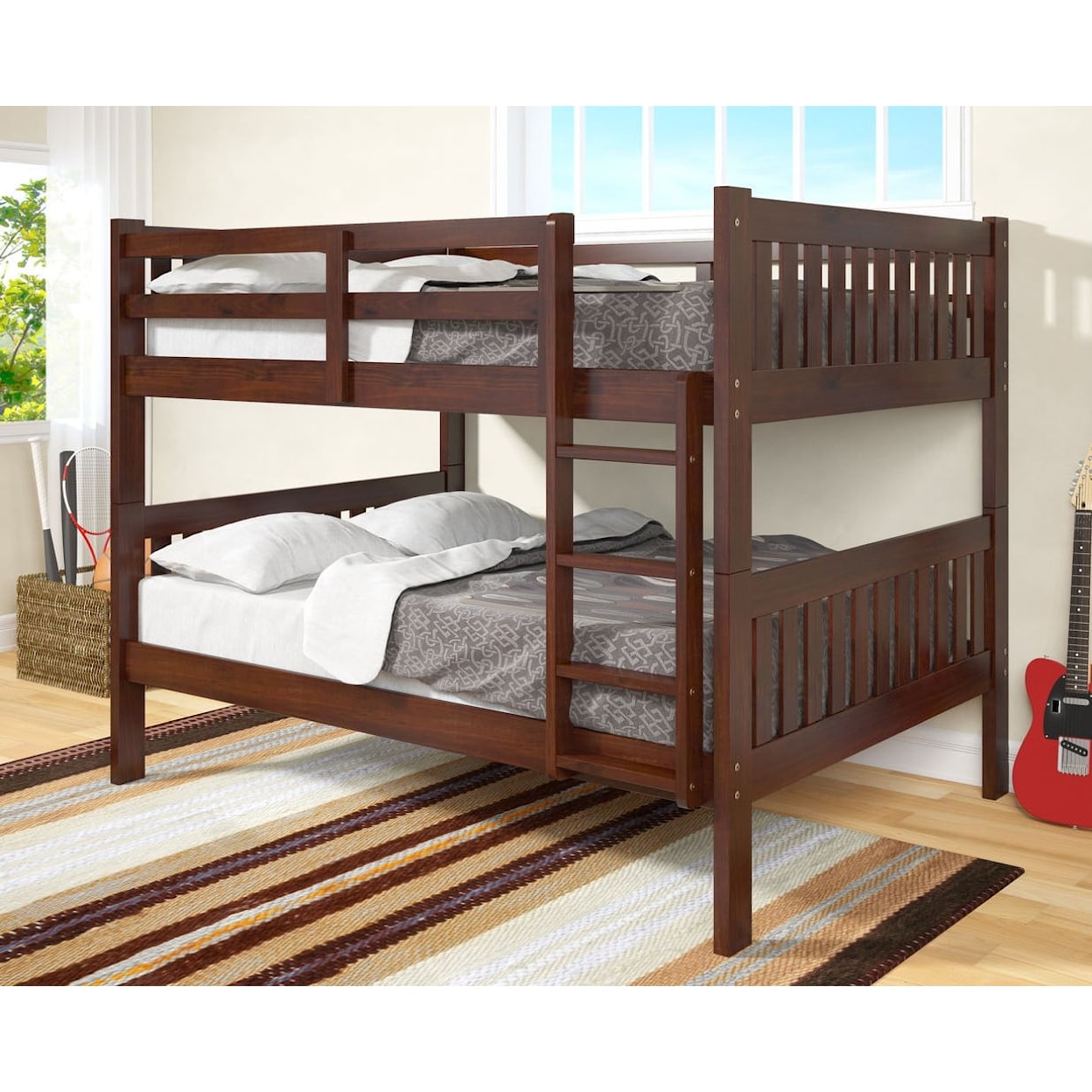 Donco Trading Co Bunkbeds MISSION CAPPUCINO FULL/FULL BUNK | BED