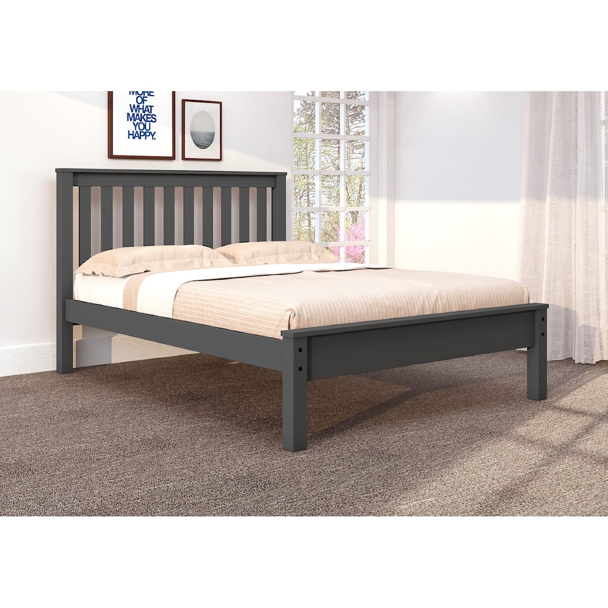 Donco Trading Co Platform Beds JAKE GREY FULL PLATFORM BED |