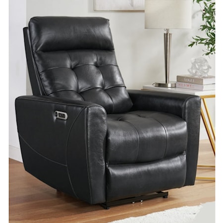 MVP LEATHER CHARCOAL DOUBLE POWER | RECLINER