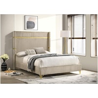 GOLD BAND BEIGE KING BED | .