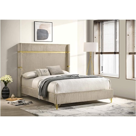 GOLD BAND BEIGE QUEEN BED | .