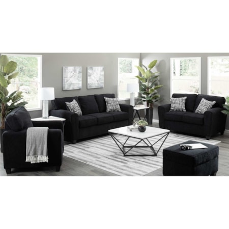 TARZANA BLACK OTTOMAN |