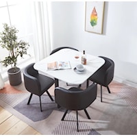 SQUARE BLACK AND WHITE 5 PIECE | DINING SET
