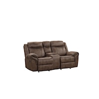 MARYVILLE BROWN DOUBLE RECLINING, | GLIDER LOVESEAT