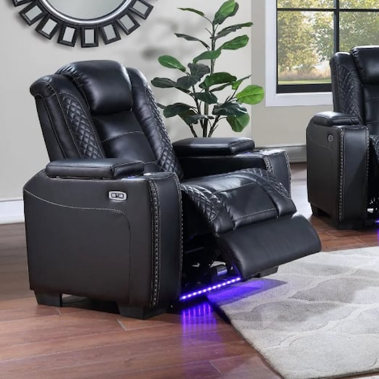 Furniture World Distributors Revolution REVOLUTION BLACK POWER LED RECLINER |